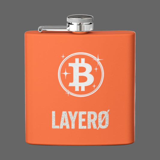 Bitcoin Layer0 Orange 6oz Stainless Steel Flask