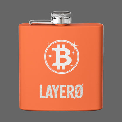 Bitcoin Layer0 Orange 6oz Stainless Steel Flask