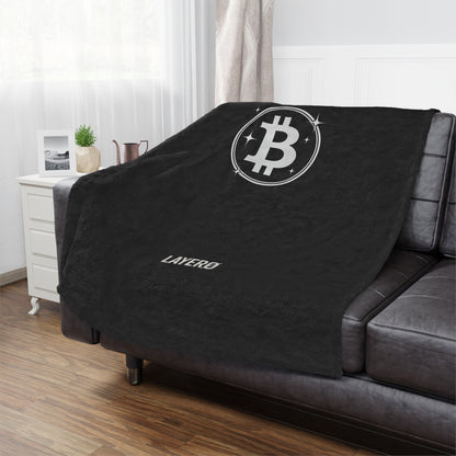 Bitcoin Logo Minky Blanket — Soft Crypto Throw Blanket with LAYERØ Design