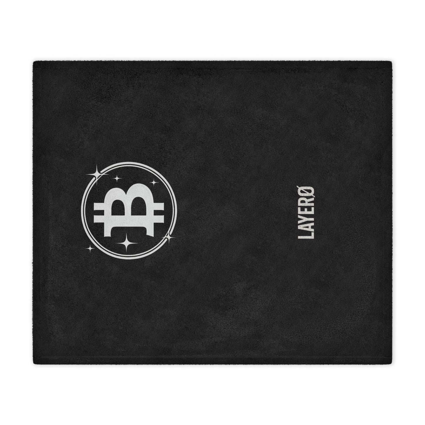 Bitcoin Logo Minky Blanket — Soft Crypto Throw Blanket with LAYERØ Design