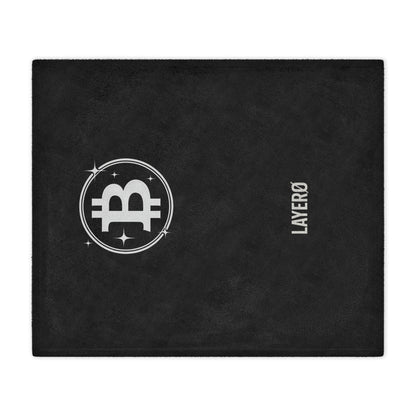 Bitcoin Logo Minky Blanket — Soft Crypto Throw Blanket with LAYERØ Design
