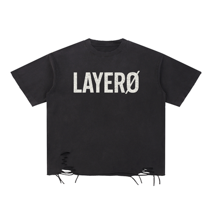 BitCoin Snow Washed Raw-Hem T-Shirt