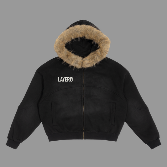 Bitcoin Boxy Detachable Fur Hoodie