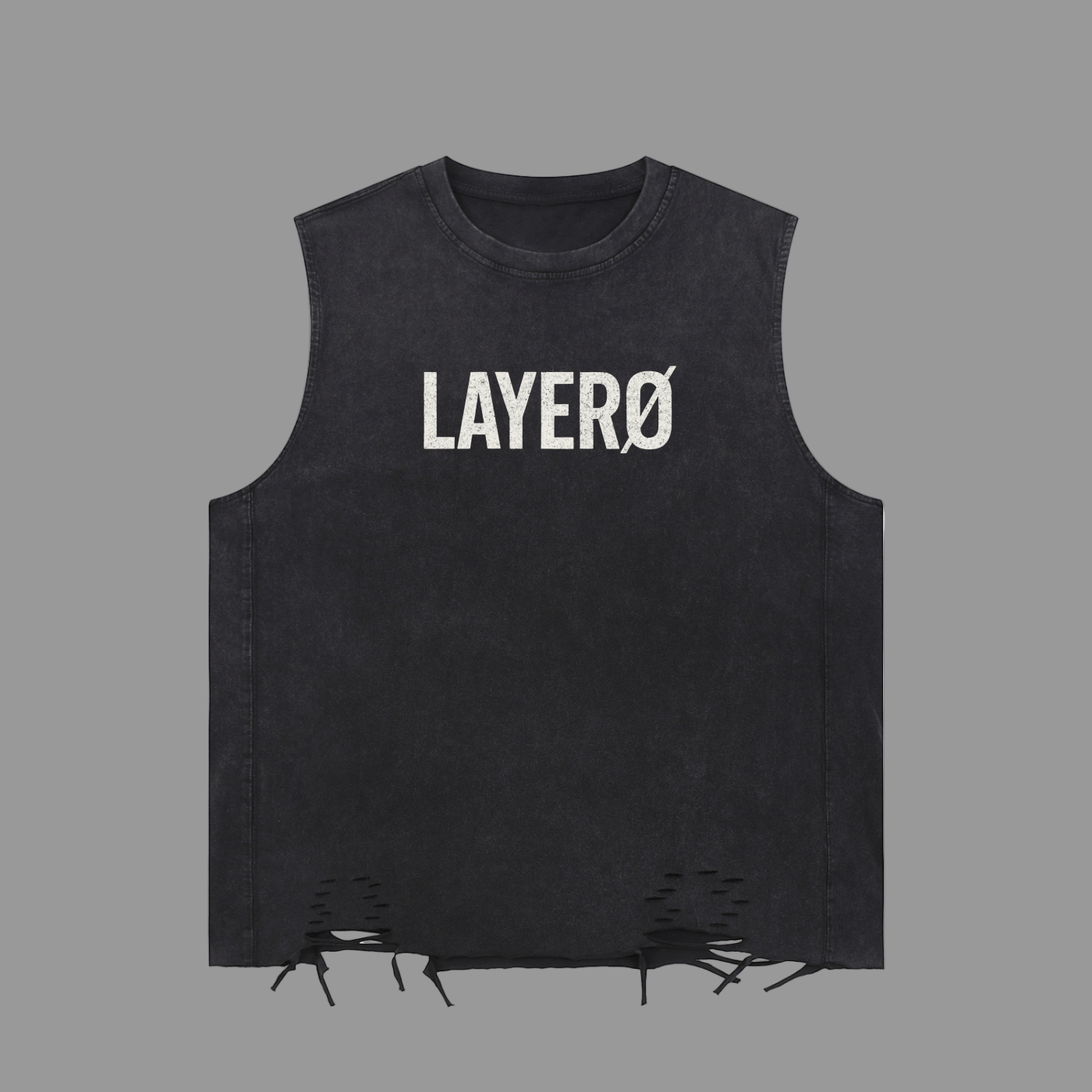 Bitcoin Snow Washed Raw-Hem Tank Top