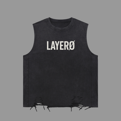 Bitcoin Snow Washed Raw-Hem Tank Top