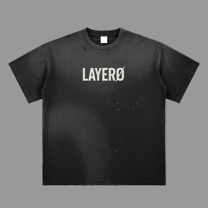 Hand-Frayed Sunfade Paint Splatter T-Shirt