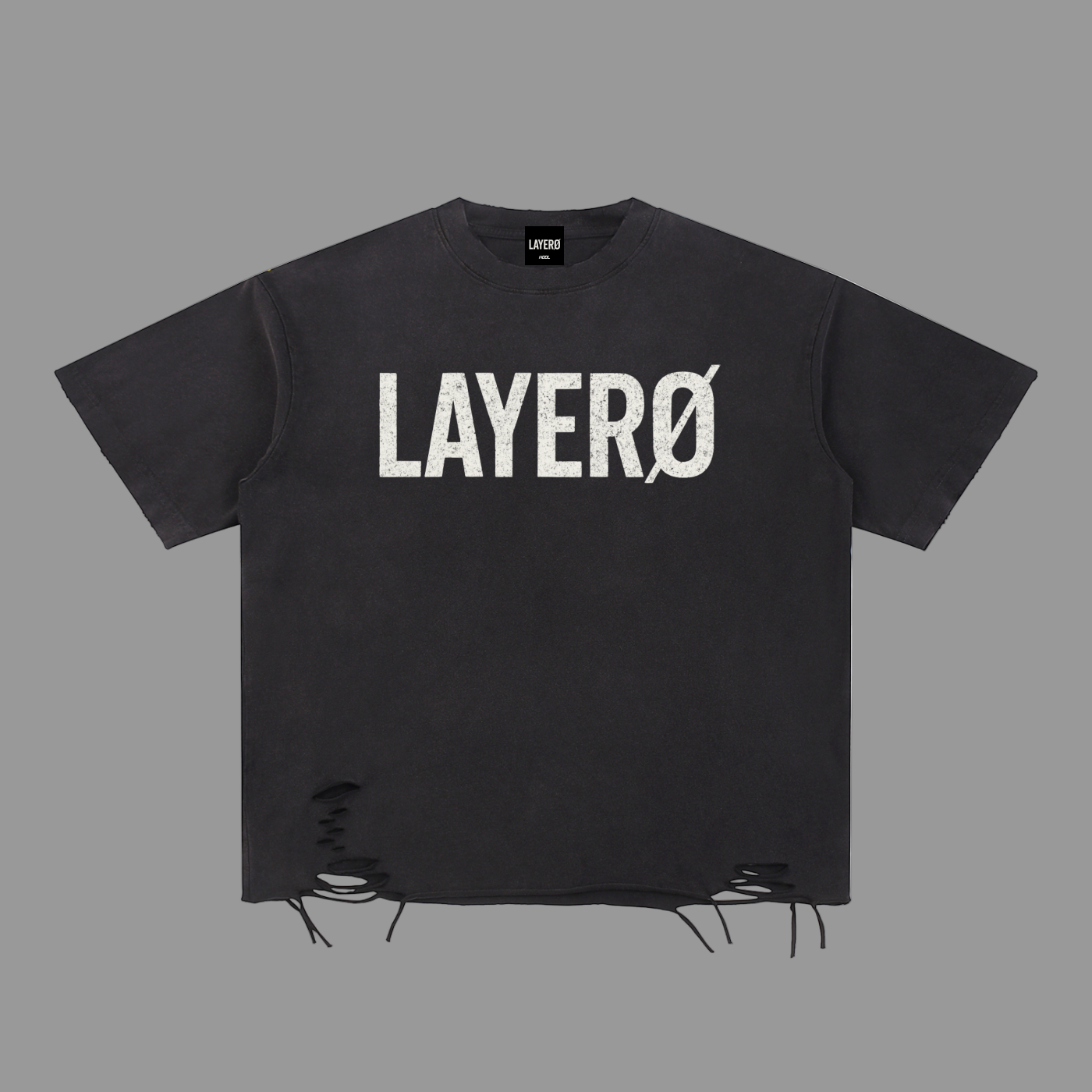 Black Bitcoin t-shirt with 'LAYER0' logo on a white background