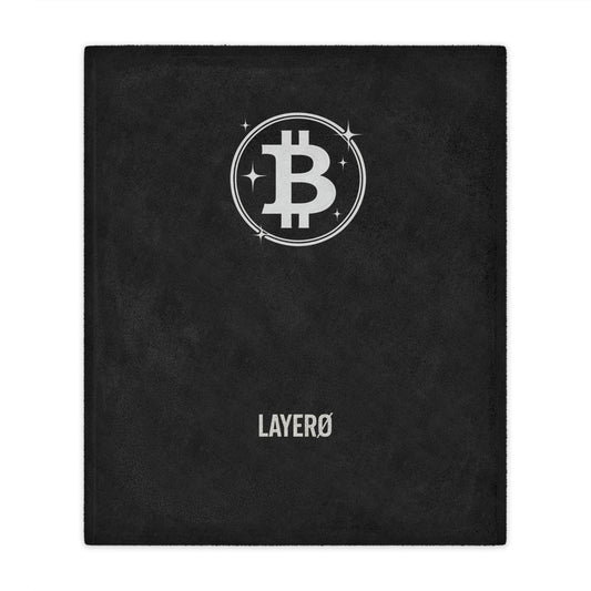 Bitcoin Logo Minky Blanket — Soft Crypto Throw Blanket with LAYERØ Design