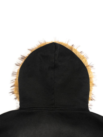 Bitcoin Boxy Detachable Fur Hoodie